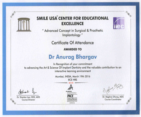Smile USA center for educational excellence- advanced concept in surgical & prosthetic implantology